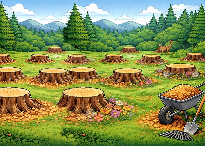 Scenic Pocono Mountains landscape in Northeast Pennsylvania where Pocono Stump Busters provides stump removal services